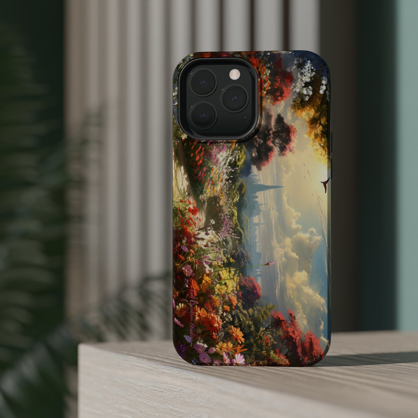 Introducing the "Floral Haven" Cell Phone Case – Where Nature and Urban Marvels Converge! -MagSafe Tough Cases