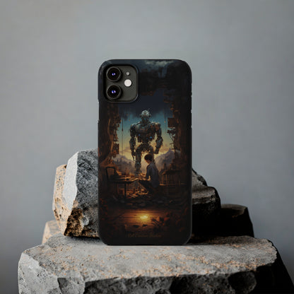 Introducing the "Mechanical Bond" Cell Phone Case – Witness a Captivating Moment of Giant Robot and Boy -Slim Phone Cases