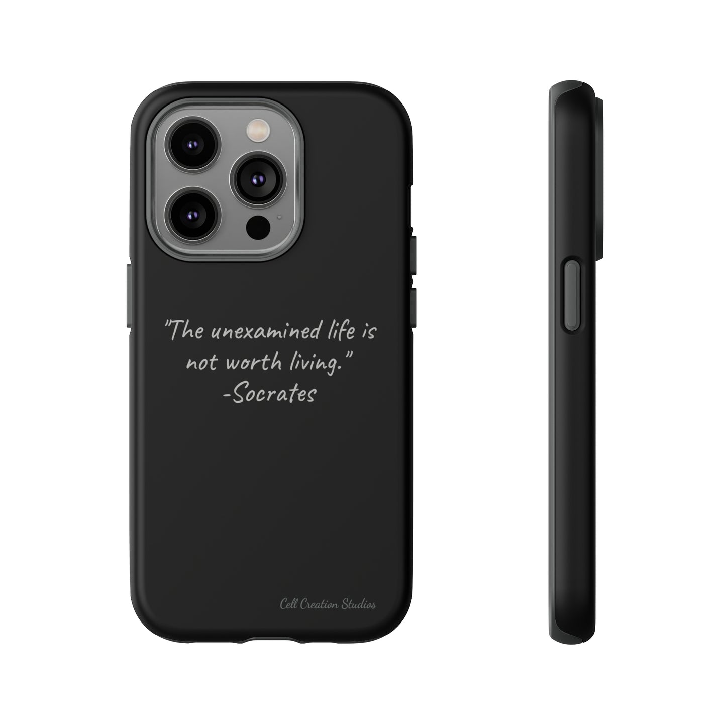 "Life's Examination" Socrates Quote Phone Case -Tough Cases