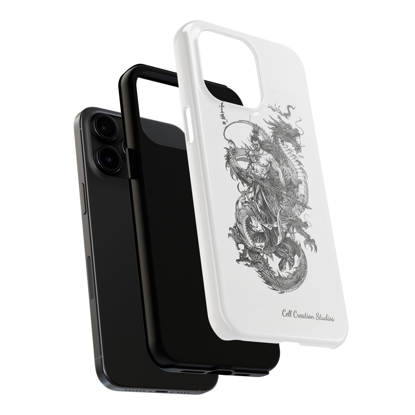 "Samurai and Dragon Sketch" -Tough iPhone Cases