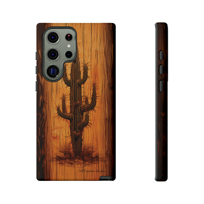 "Cactus Burnt Wood Phone Case" -Tough Cases