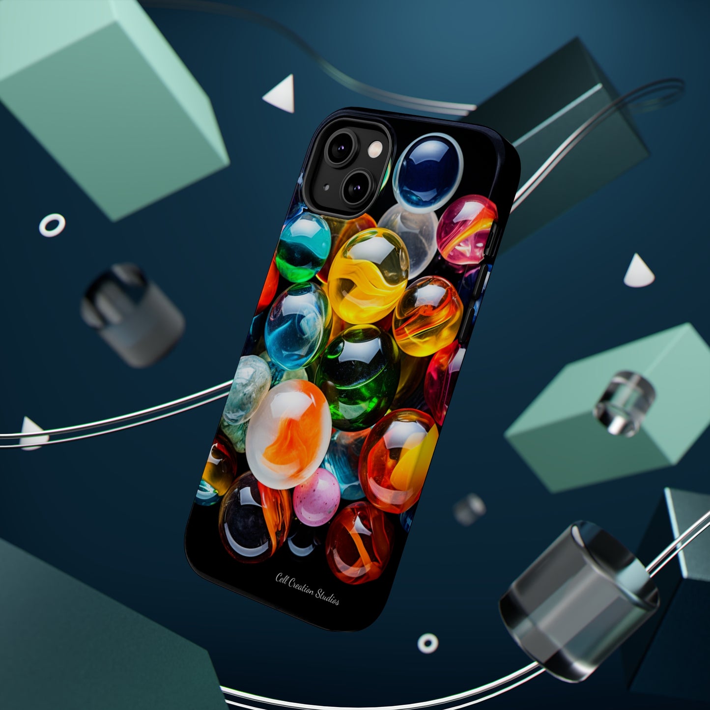 Introducing the "Vibrant Marbles Mosaic" Cell Phone Case – Carry a Kaleidoscope of Colors! -MagSafe Tough Cases