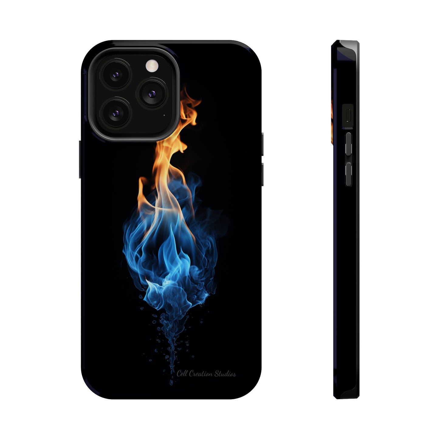 "Elegant Blue and Orange Flame" Phone Case: Ignite Your Style -MagSafe Tough Cases