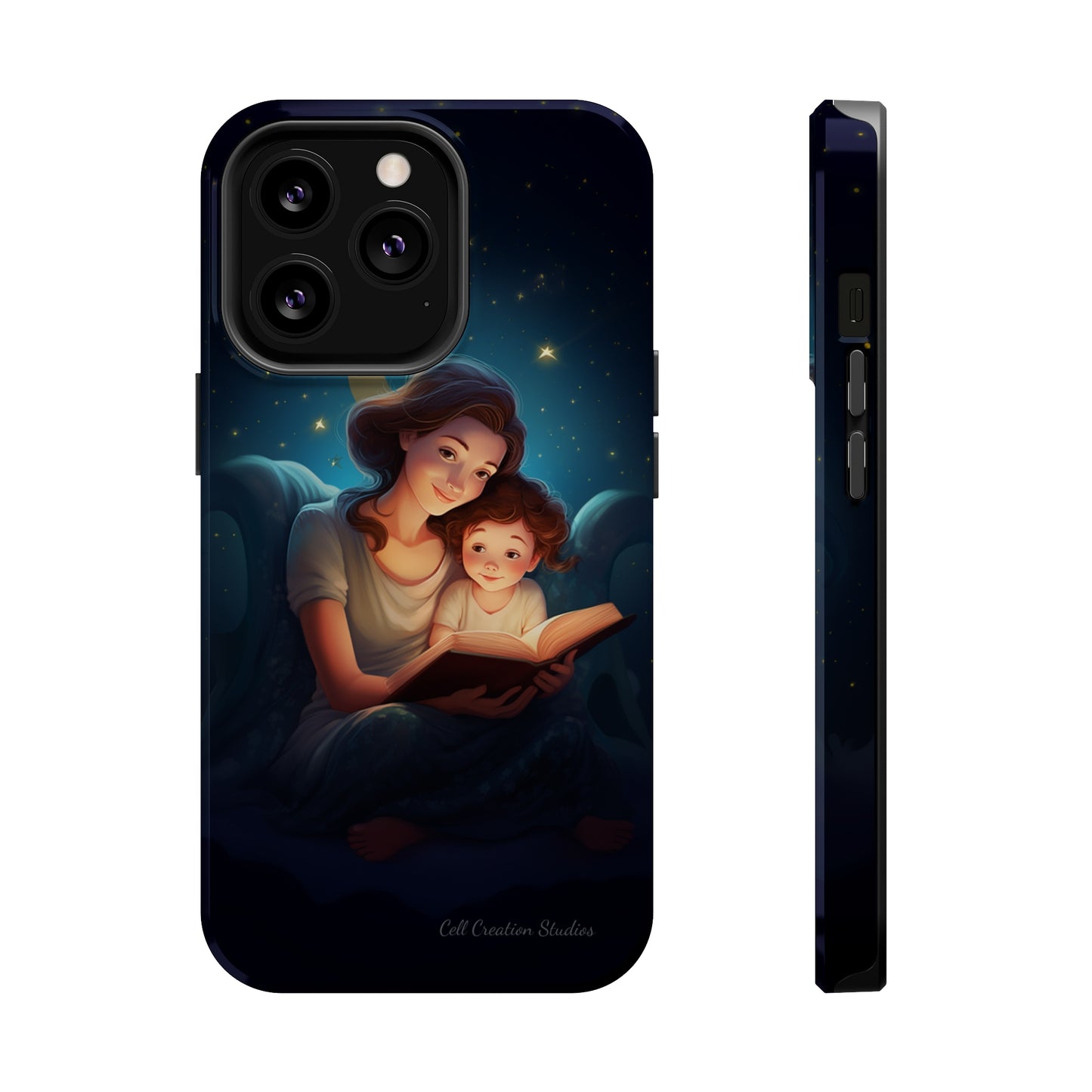 Introducing the "Bedtime Story Bliss" Cell Phone Case – Cherish Heartwarming Moments with Every Glance -MagSafe Tough Cases