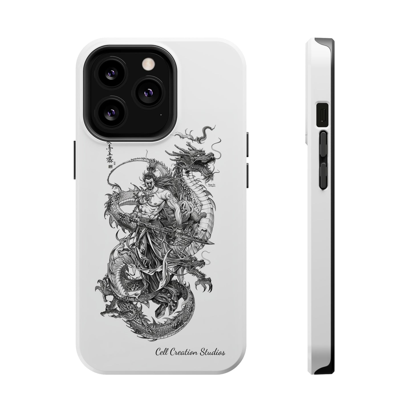 "Samurai and Dragon Sketch" -MagSafe Tough iPhone Cases