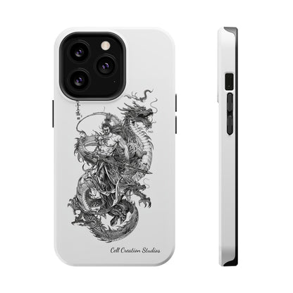 "Samurai and Dragon Sketch" -MagSafe Tough iPhone Cases