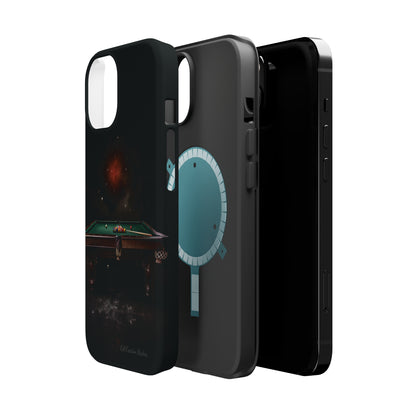 "Rack 'Em Up in Style: Pool Table-Themed Phone Case with Space Background" -MagSafe Tough Cases