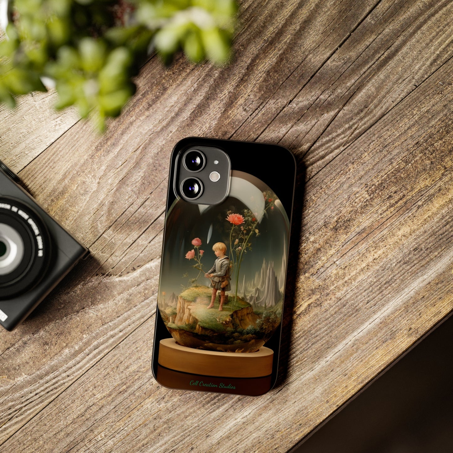 Introducing the "Miniature Gardener" Cell Phone Case – Embrace Your Imagination with a Captivating Glass-Encased Design -Slim Phone Cases