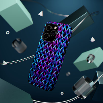 Introducing the "Neon Chainlink Glow" Cell Phone Case – Illuminate Your Style with Vibrant Chain Pattern Design -MagSafe Tough Cases