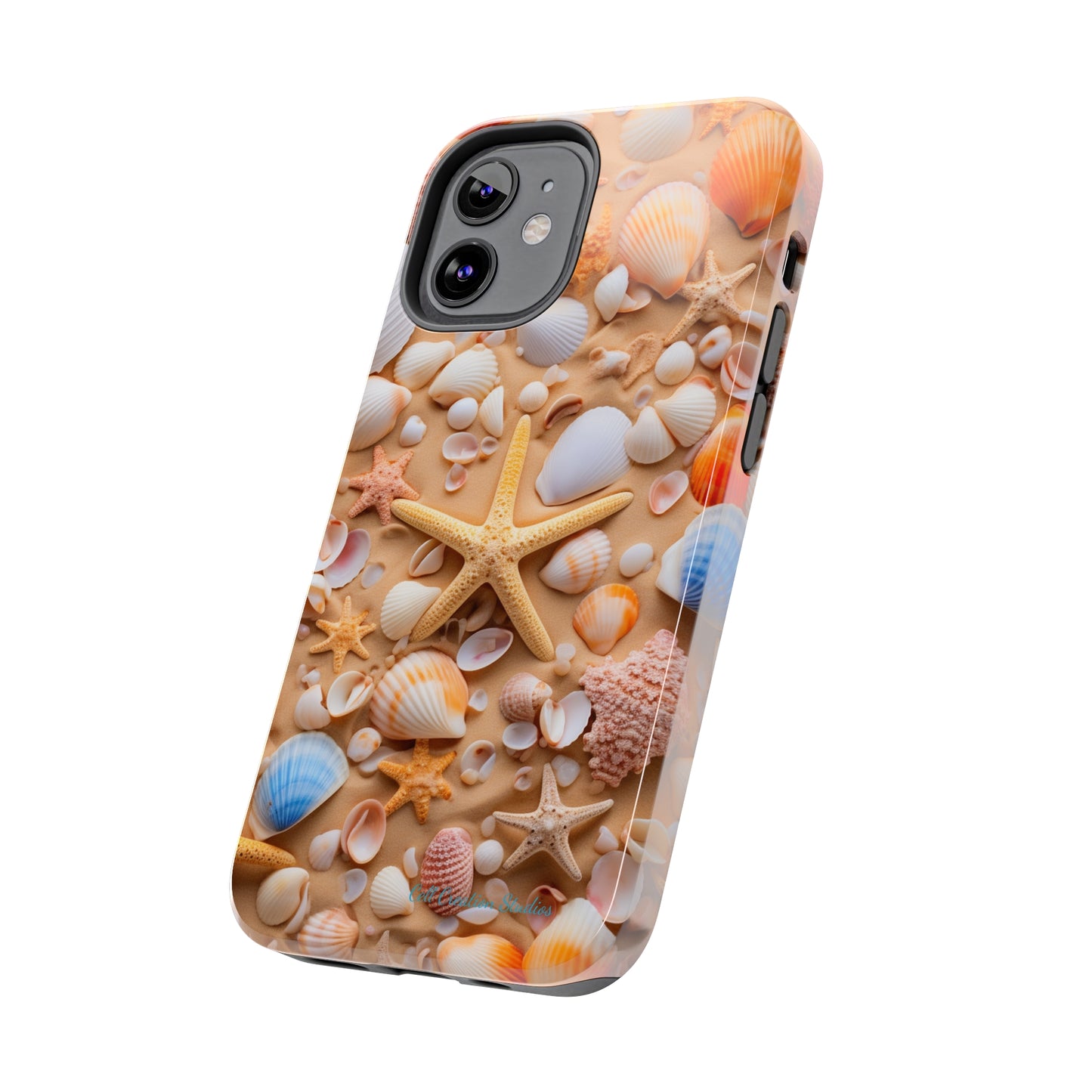 "Seaside Serenity Phone Case: Starfish and Seashells" -Tough Phone Cases