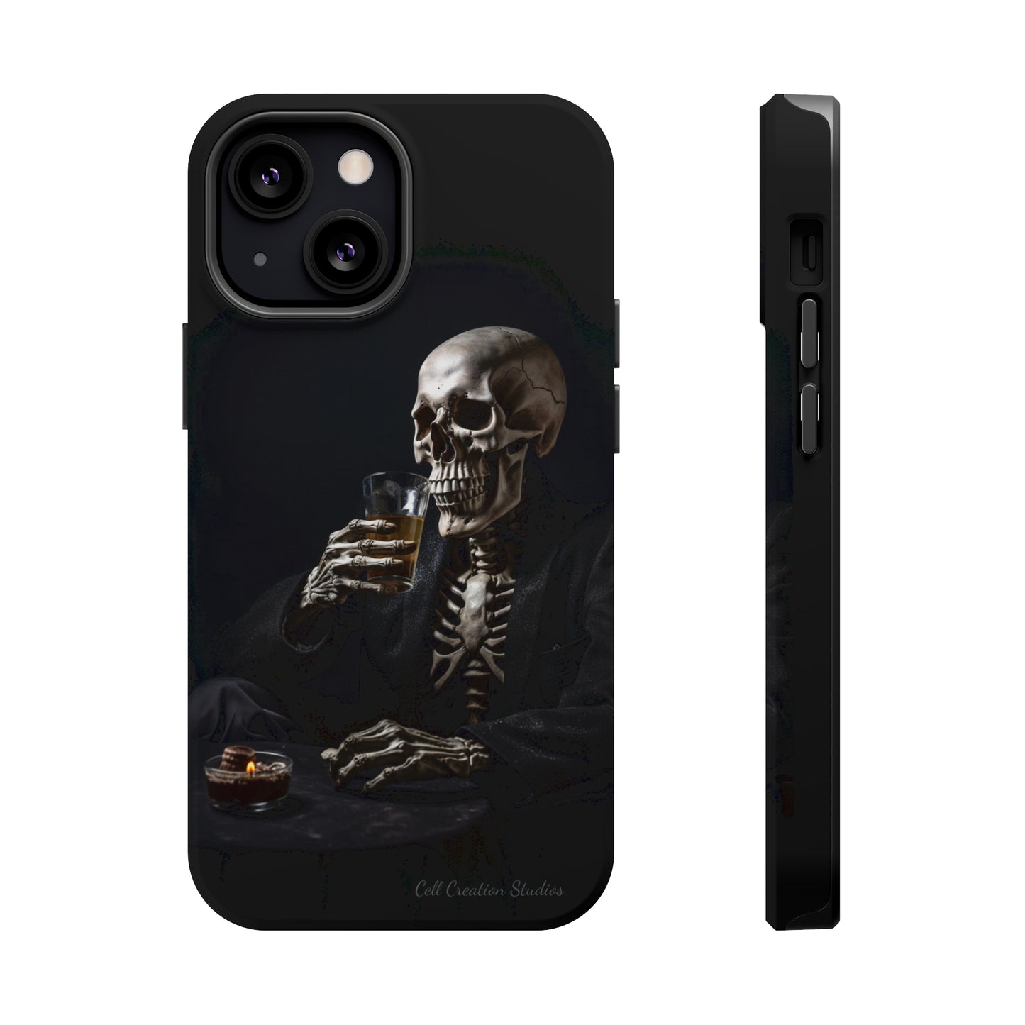 "Embrace the Dark Side with Our Skeleton Drinking Phone Case" -MagSafe Tough Cases