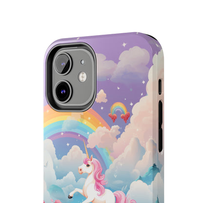 Introducing the "Floral Enchantment" Cell Phone Case – Embrace Your Imagination with a Unicorn in a Field of Flowers -Tough Phone Cases