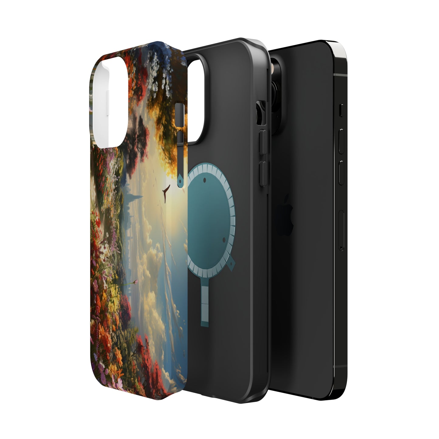 Introducing the "Floral Haven" Cell Phone Case – Where Nature and Urban Marvels Converge! -MagSafe Tough Cases