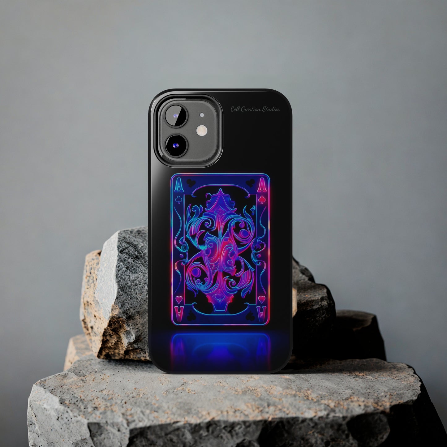 Introducing the "Neon Ace of Hearts" Cell Phone Case – Elevate Your Style with a Dazzling Card -Tough Phone Cases