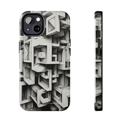 The "Geometric Right Angles" Cell Phone Case -Experience Sleek Simplicity-Tough Phone Cases