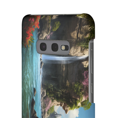 Introducing the "Nature's Cascade" Cell Phone Case – Capture Majestic Beauty with Rock Cliffs and Waterfall! -Snap Cases