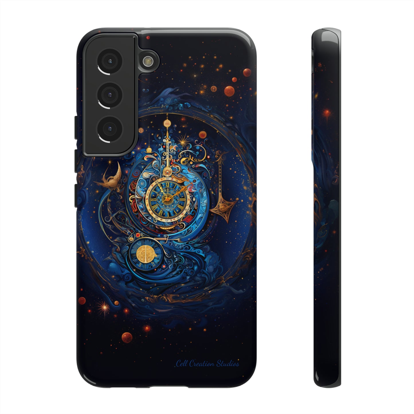 "Cosmic Clock Elegance" -Tough Samsung Phone Cases