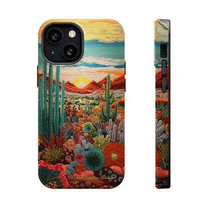 "Desert Bloom Embroidery" -MagSafe Tough iPhone Cases