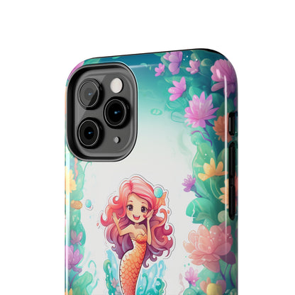 "Pink Seaflower Mermaid" -Tough iPhone Cases