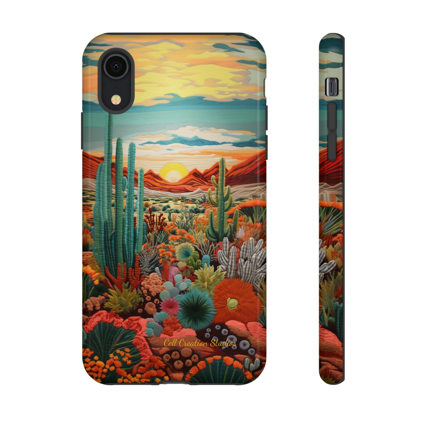 "Desert Bloom Embroidery" -Tough iPhone Cases