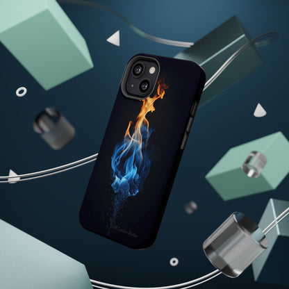 "Elegant Blue and Orange Flame" Phone Case: Ignite Your Style -MagSafe Tough Cases