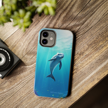 Introducing the "Dolphin Serenity" Cell Phone Case – Dive into Tranquility with a Graceful Dolphin -Tough Phone Cases