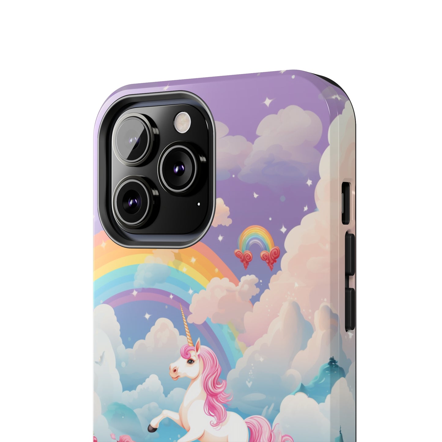 Introducing the "Floral Enchantment" Cell Phone Case – Embrace Your Imagination with a Unicorn in a Field of Flowers -Tough Phone Cases