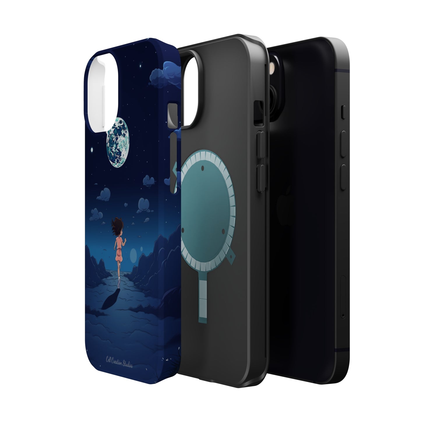 Introducing the "Moonlit Runner" Cell Phone Case – Embrace Adventure with a Captivating Lunar Design -MagSafe Tough Cases