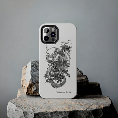 "Samurai and Dragon Sketch" -Tough iPhone Cases