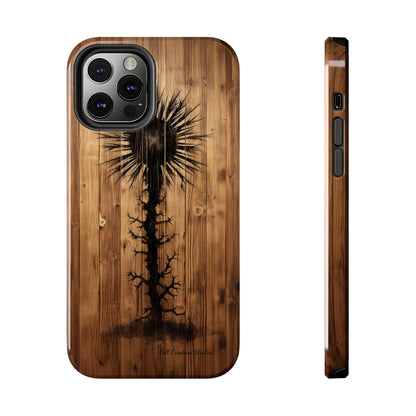 "Desert Plant on Wood Themed Phone Case: Embrace Nature's Beauty"-Tough Phone Cases