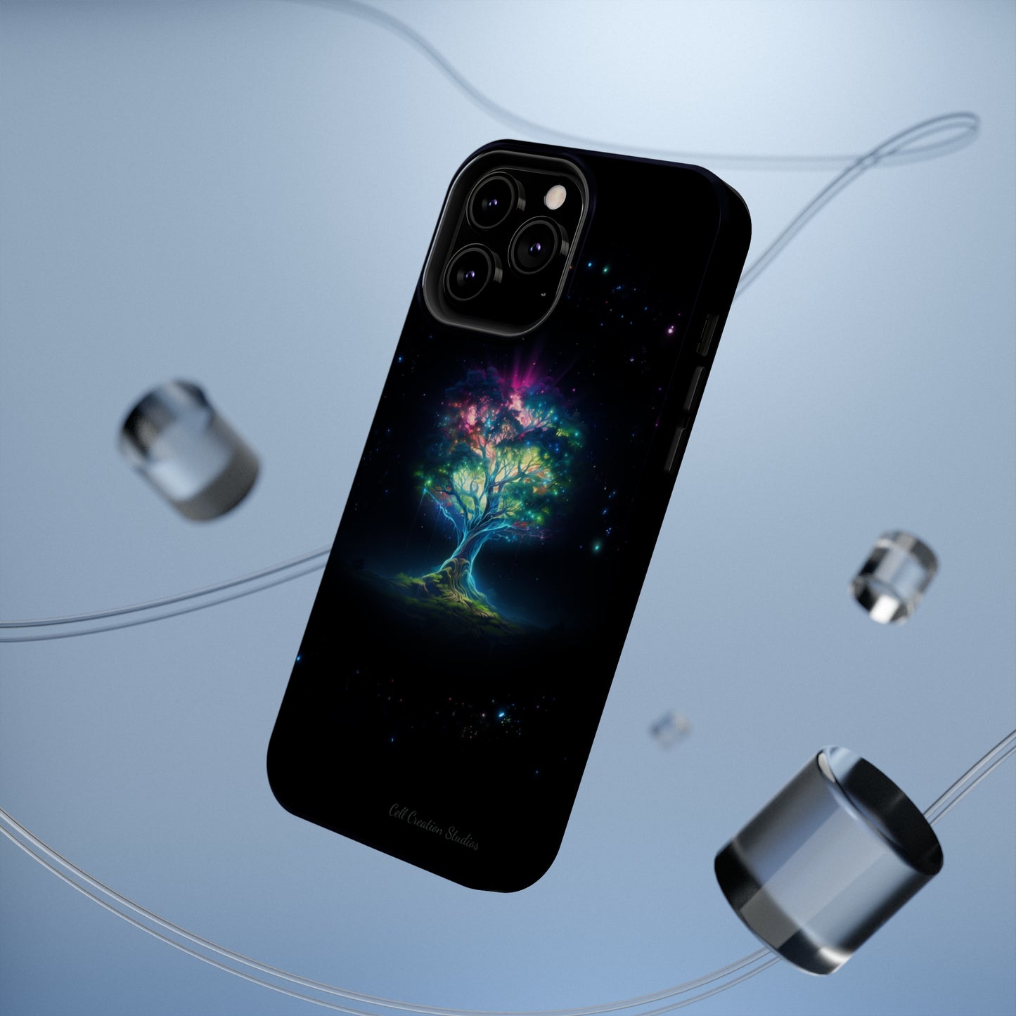 Introducing the "Holographic Tree of Life" Cell Phone Case – A Visionary Blend of Art and Technology -MagSafe Tough Cases