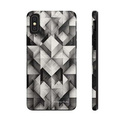 The "Black and White Geometric Pattern" Cell Phone Case- Elevate Your Phone's Style-Tough Phone Cases