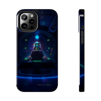 The "Galactic Buddy" Blue Alien Spaceship Phone Case -Tough Phone Cases