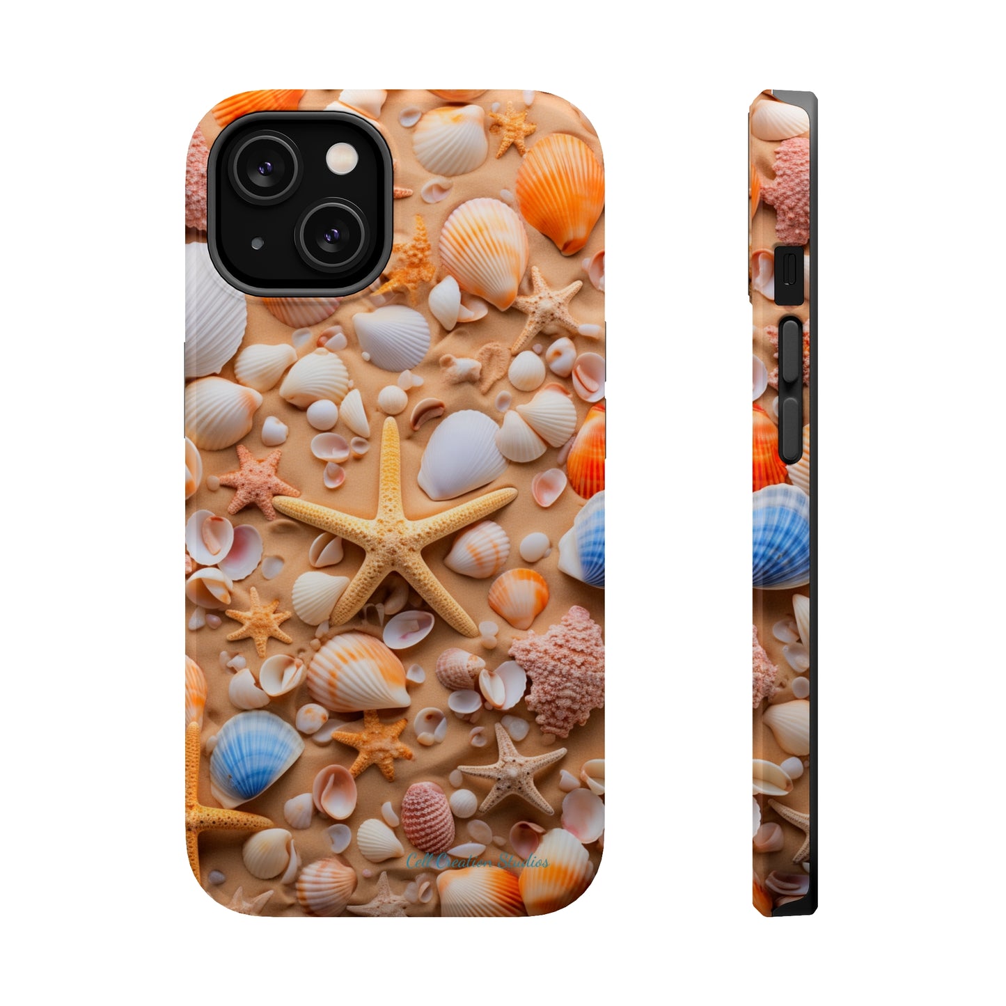 "Seaside Serenity Phone Case: Starfish and Seashells" -MagSafe Tough Cases