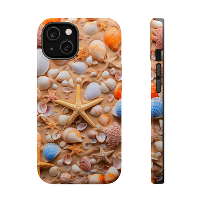 "Seaside Serenity Phone Case: Starfish and Seashells" -MagSafe Tough Cases