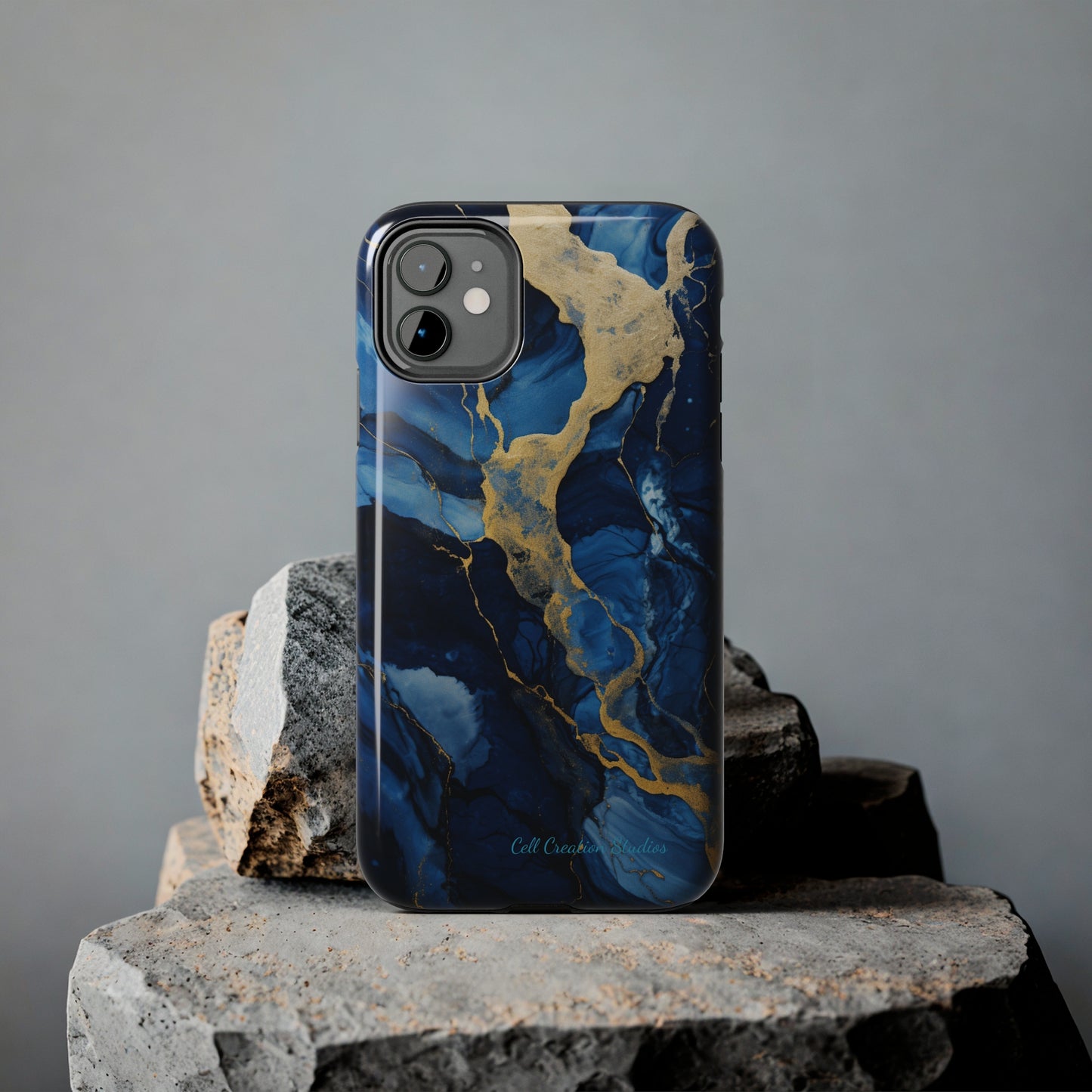 "Azure Elegance Marble" -Tough iPhone Cases