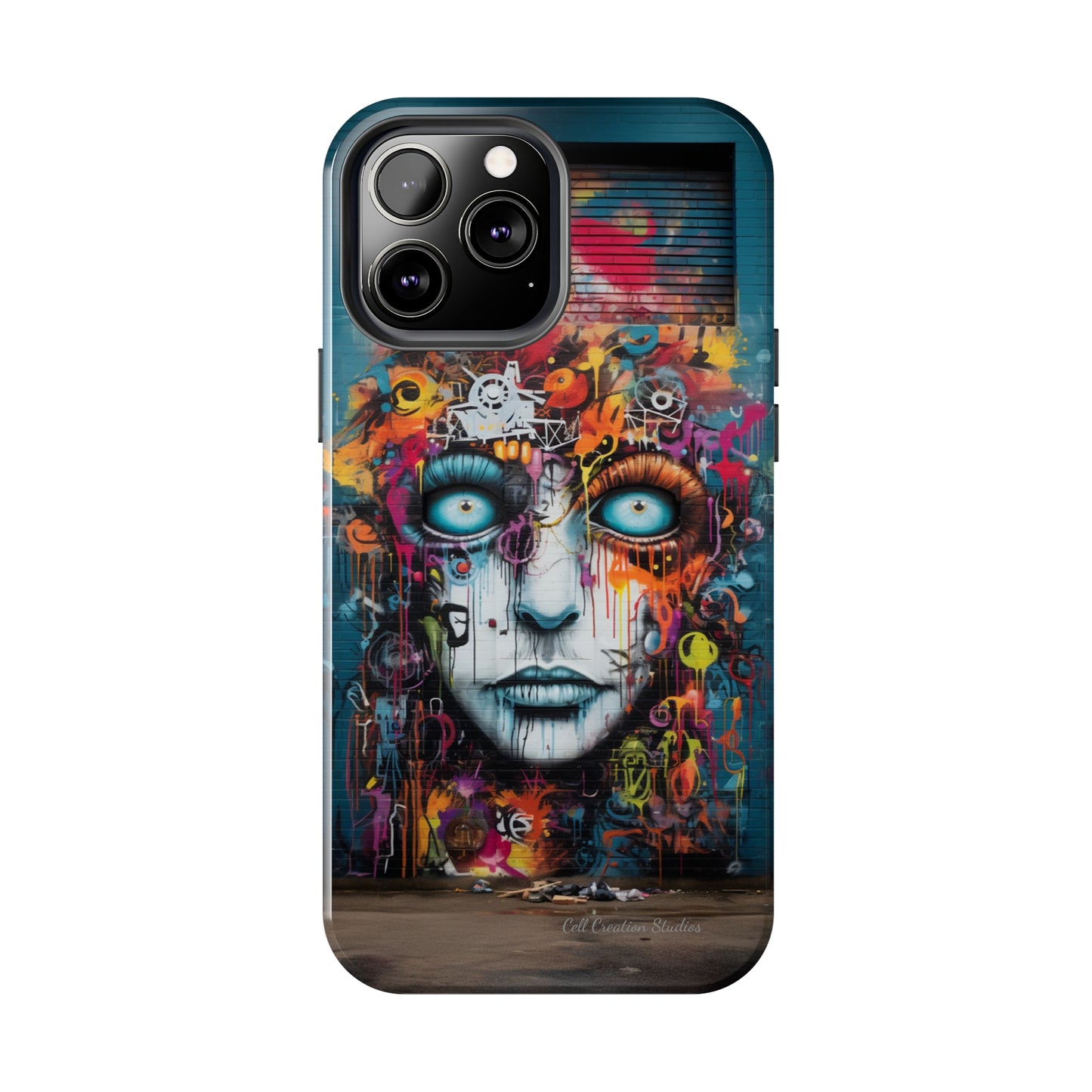 Elevate Your Style with our "Graffiti Face Concrete Wall" Phone Case -Tough Phone Cases