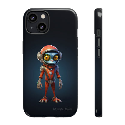 The "AstroGuard" Animated Blue Alien Astronaut Phone Case -Tough Cases