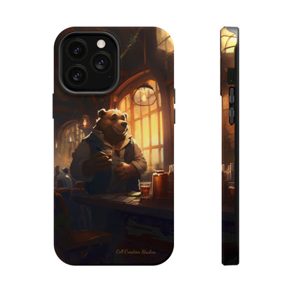 Introducing the "Bar-Hopping Bear" Cell Phone Case – Unleash Your Wild Side -MagSafe Tough Cases