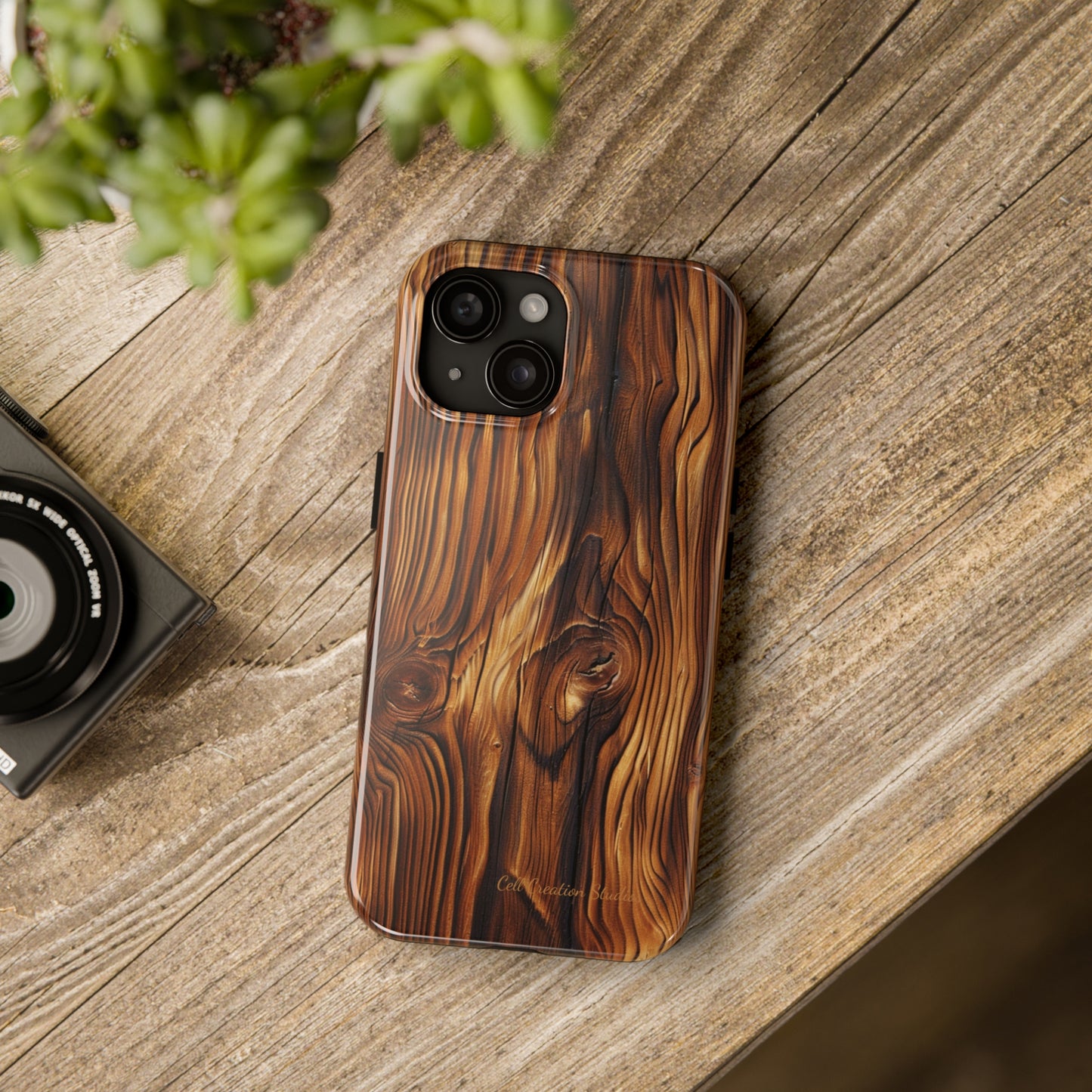 "Wood Grain Elegance" -Tough iPhone Cases