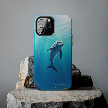 Introducing the "Dolphin Serenity" Cell Phone Case – Dive into Tranquility with a Graceful Dolphin -Tough Phone Cases