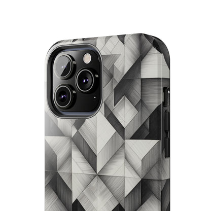 The "Black and White Geometric Pattern" Cell Phone Case- Elevate Your Phone's Style-Tough Phone Cases