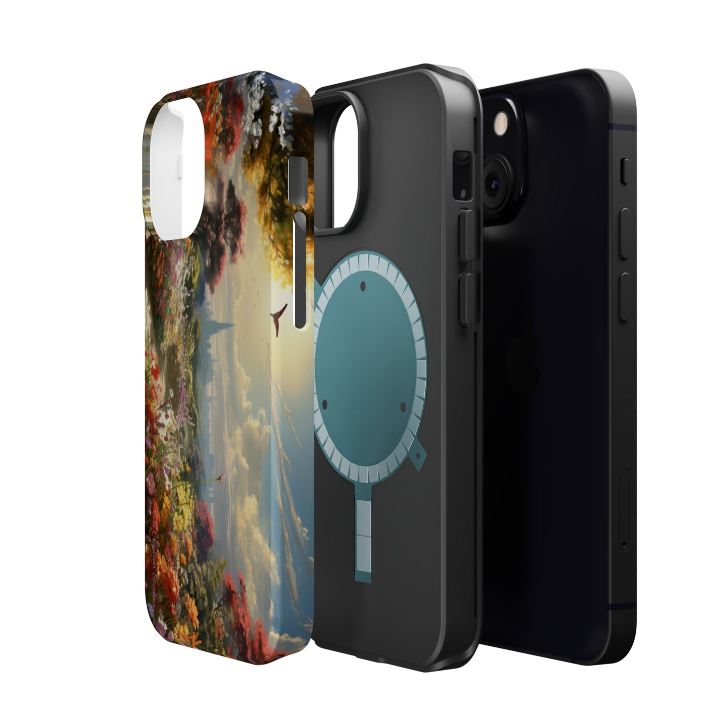 Introducing the "Floral Haven" Cell Phone Case – Where Nature and Urban Marvels Converge! -MagSafe Tough Cases