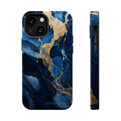 "Azure Elegance Marble" -MagSafe Tough iPhone Cases