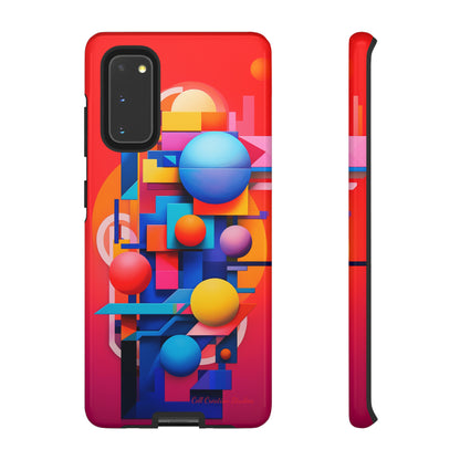 The "Geometric Red Background" Cell Phone Case- Upgrade Your Phone's Aesthetics -Tough Cases