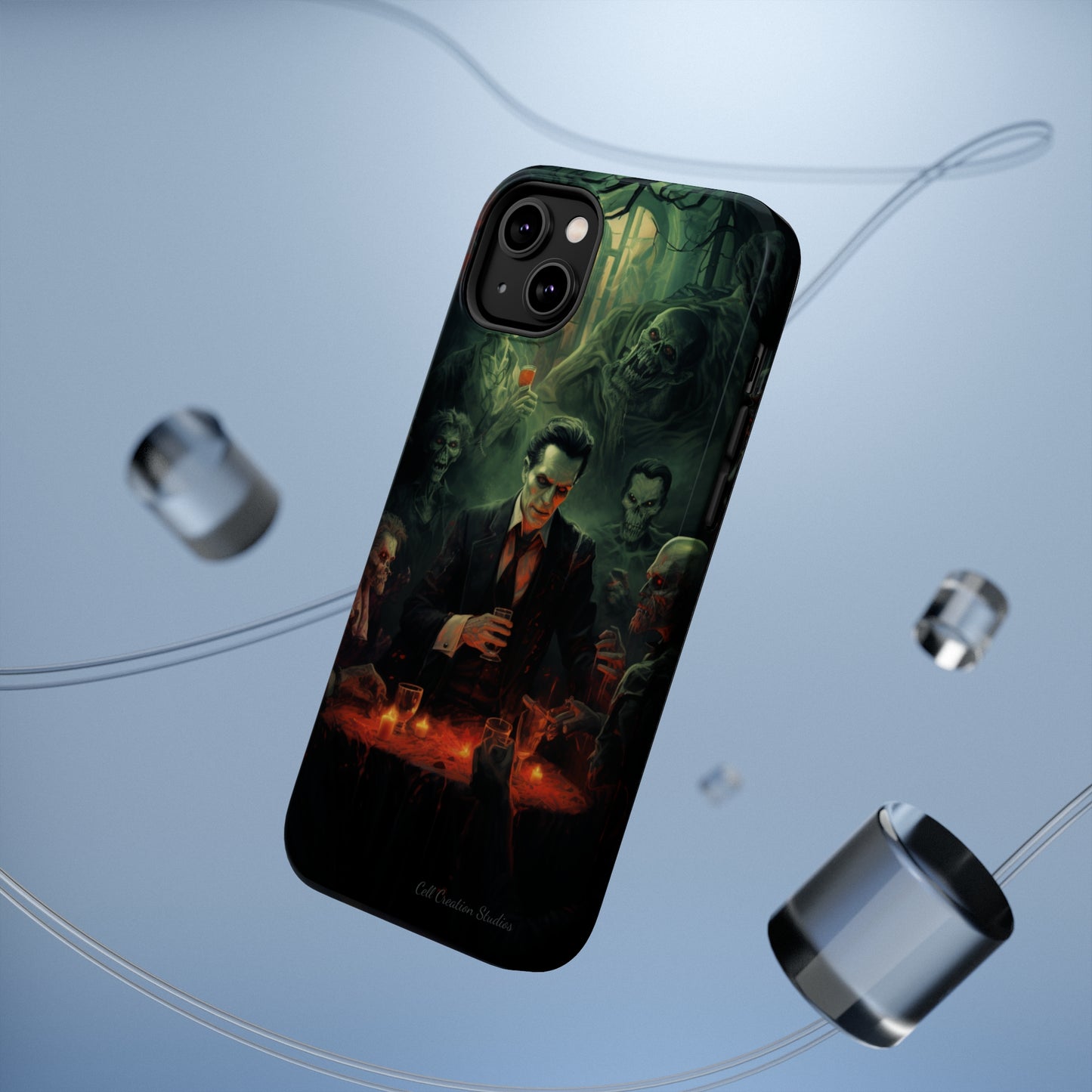 Introducing the "Dracula's Halloween Soiree" Cell Phone Case – Join the Spooky Gathering -MagSafe Tough Cases