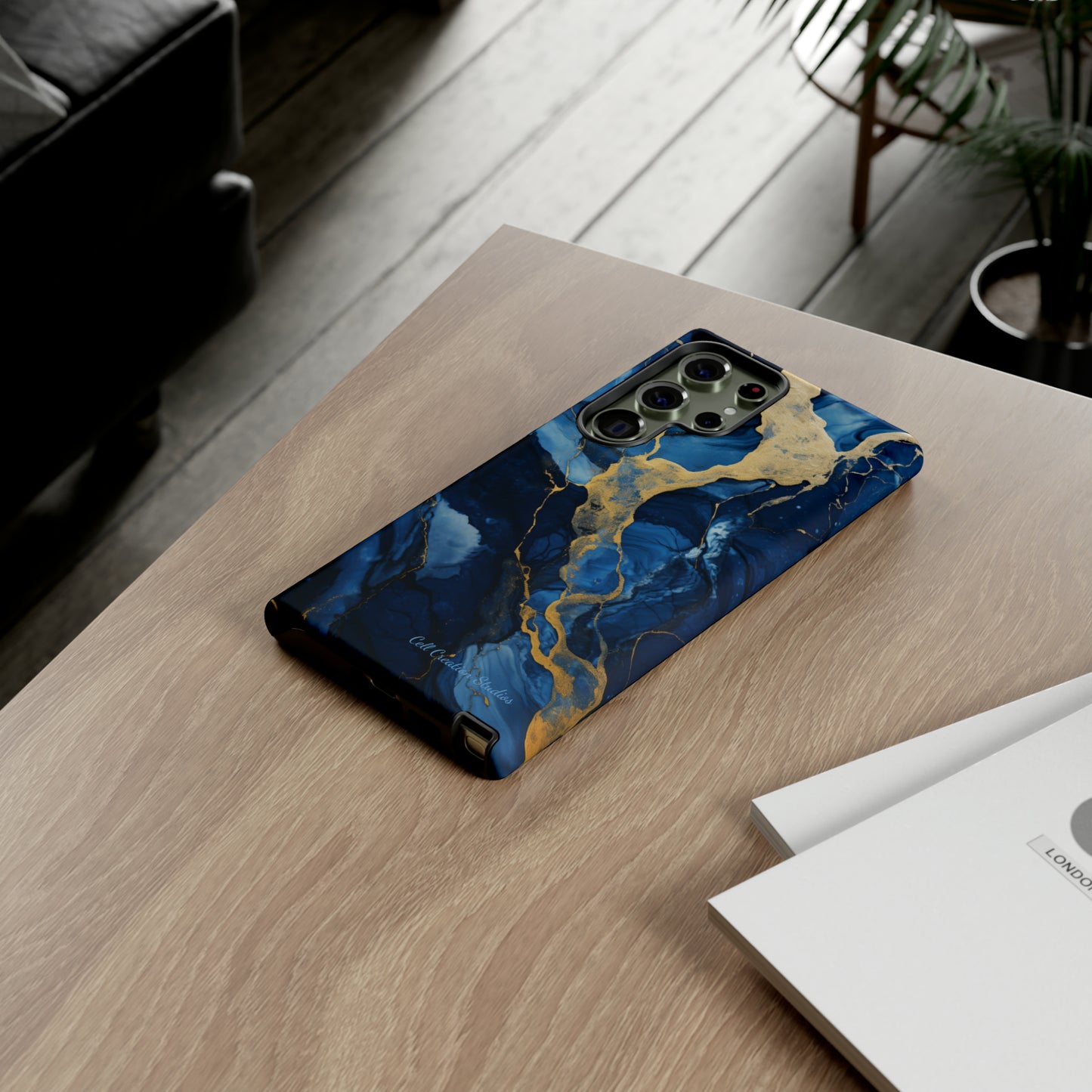 "Azure Elegance Marble" -Tough Samsung Cases