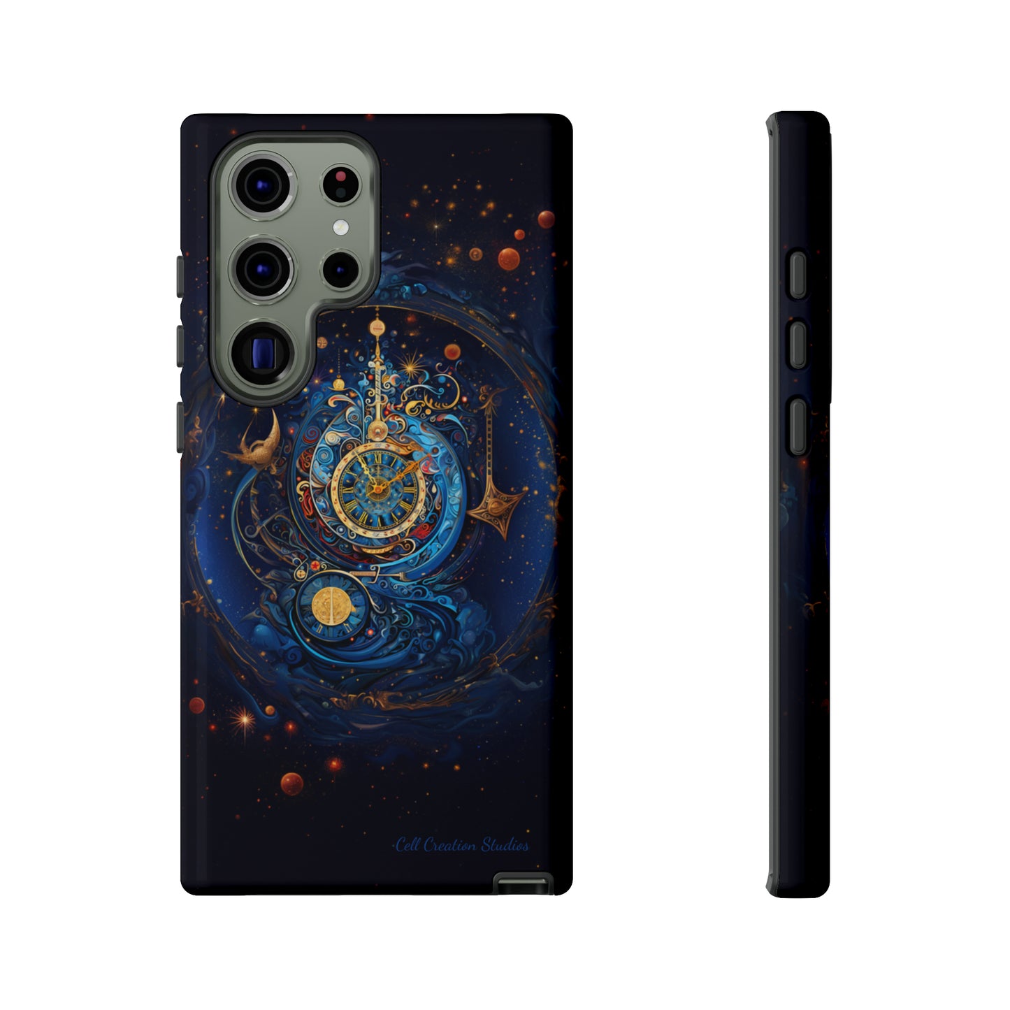 "Cosmic Clock Elegance" -Tough Samsung Phone Cases