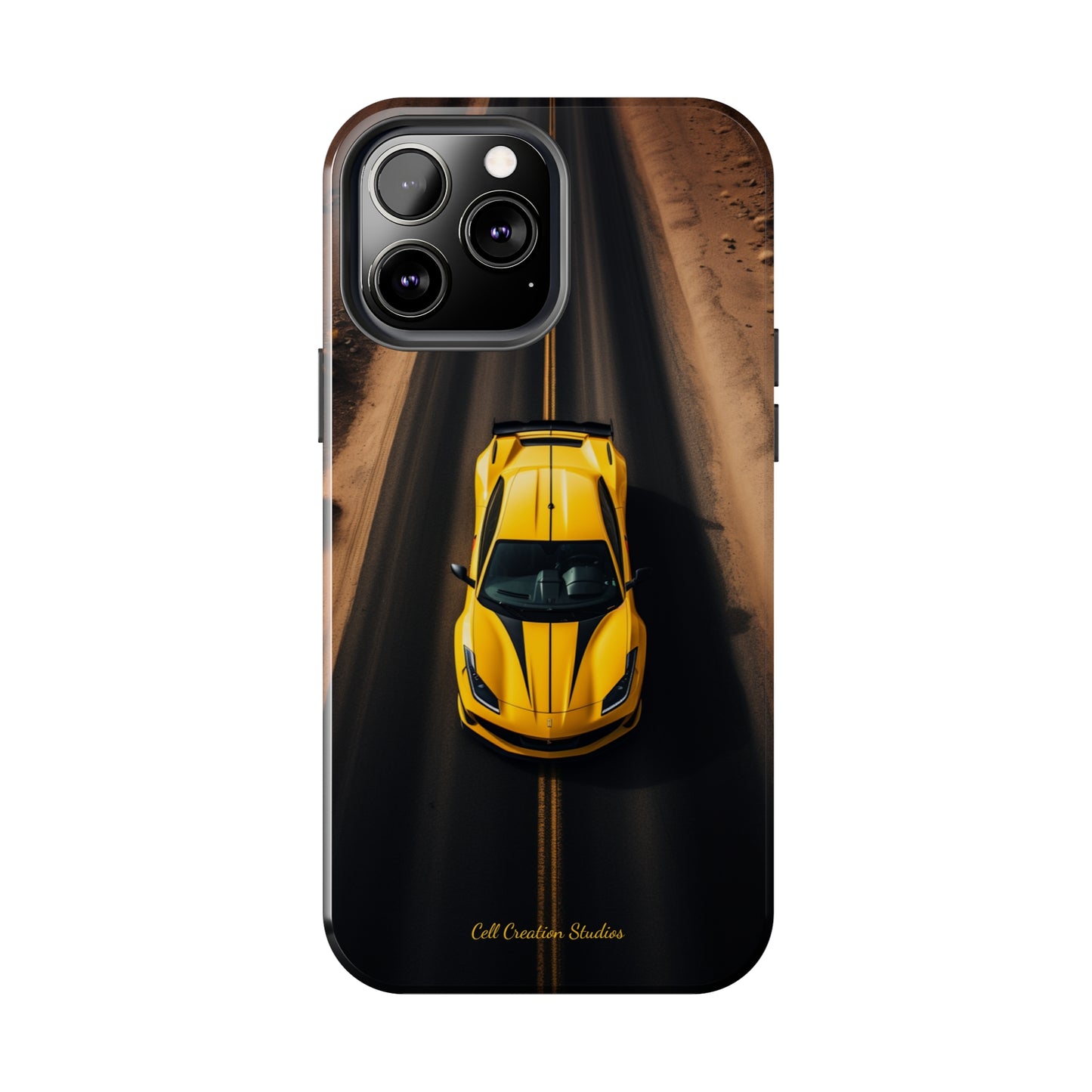 Introducing the "Desert Speedster" Cell Phone Case – Feel the Thrill of a Ferrari Racing through the Desert! -Tough Phone Cases