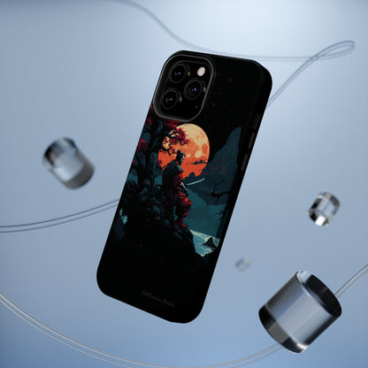 Introducing the "Moonlit Samurai Serenity" Cell Phone Case – Embrace Elegance and Strength -MagSafe Tough Cases